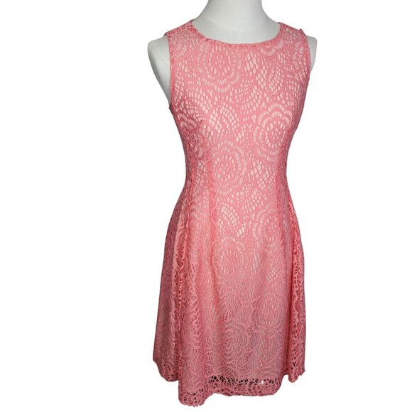Eva Mendes NY&C Formal Classic Elegant Pink Lace Sleeveless Dress Size 2 - Picture 1 of 11